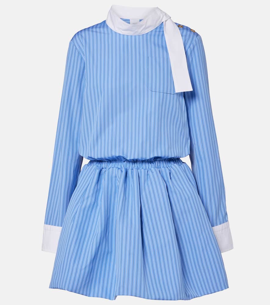 Patou Striped Cotton Poplin Minidress In Blue