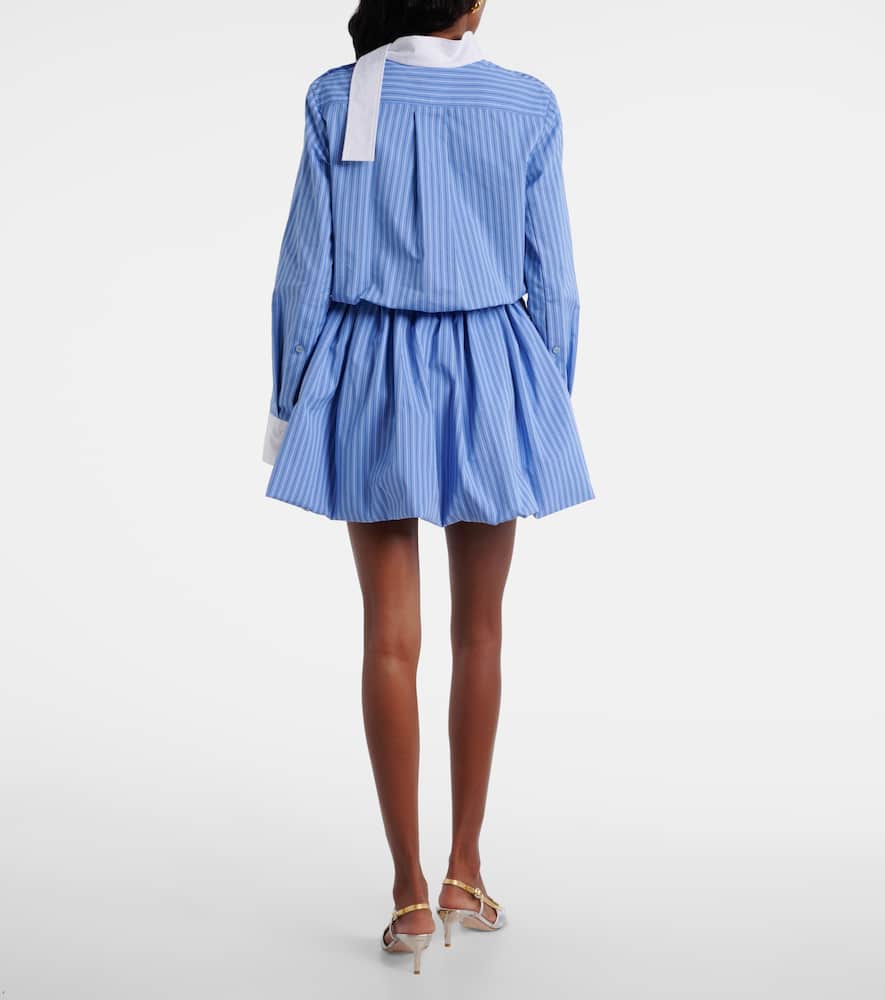 Patou Striped Cotton Poplin Minidress In Blue