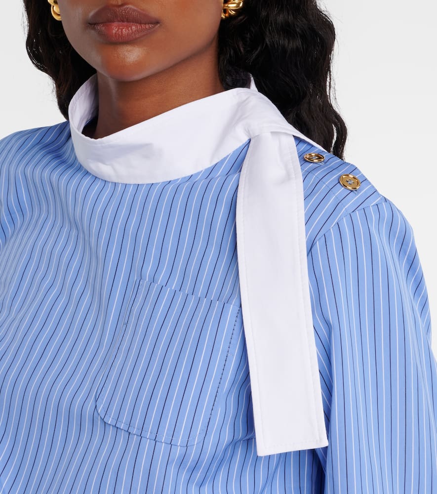 Patou Striped Cotton Poplin Minidress In Blue