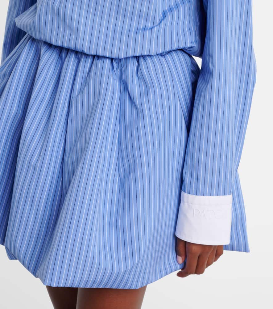 Patou Striped Cotton Poplin Minidress In Blue