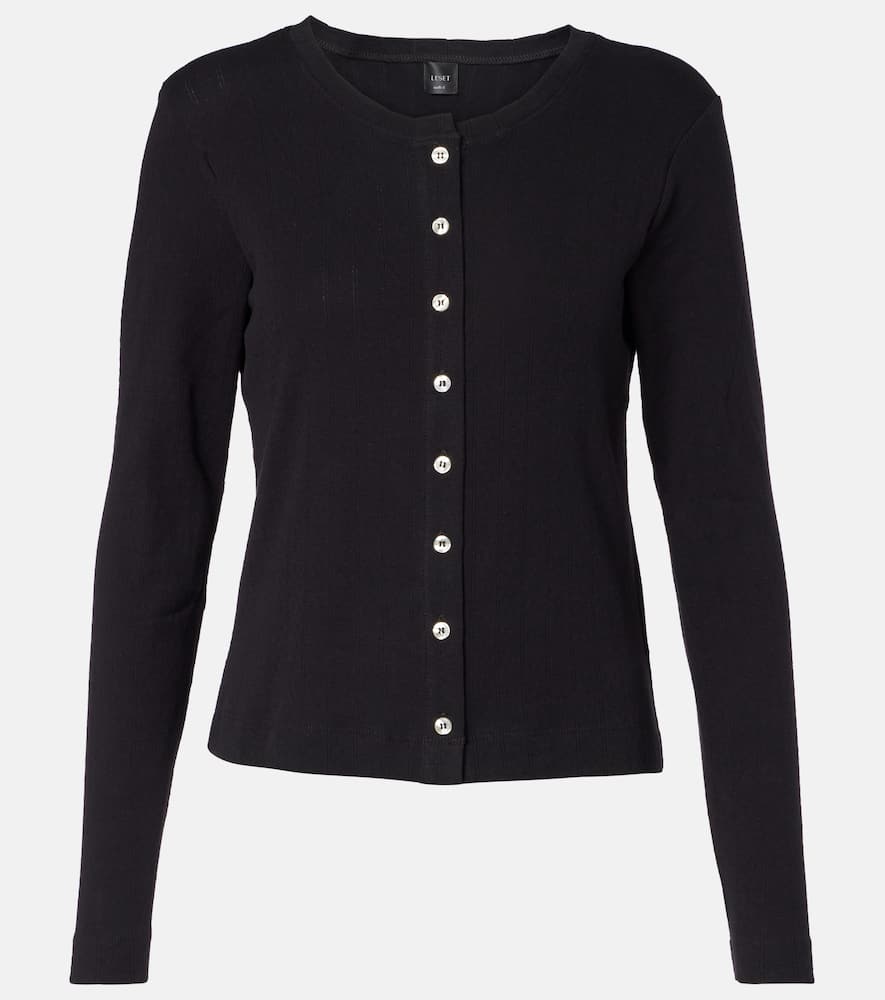Pointelle cotton cardigan