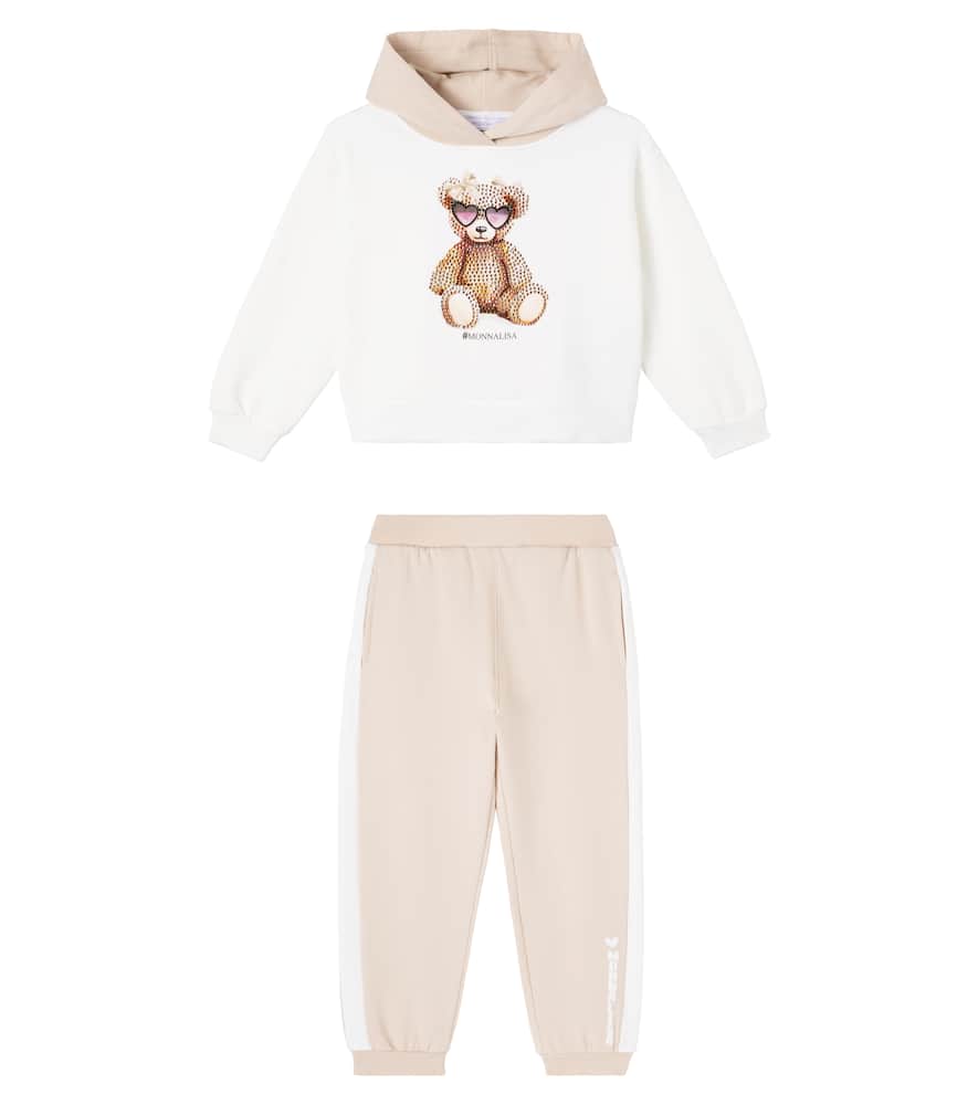 Monnalisa Set of cotton-blend hoodie and sweatpants