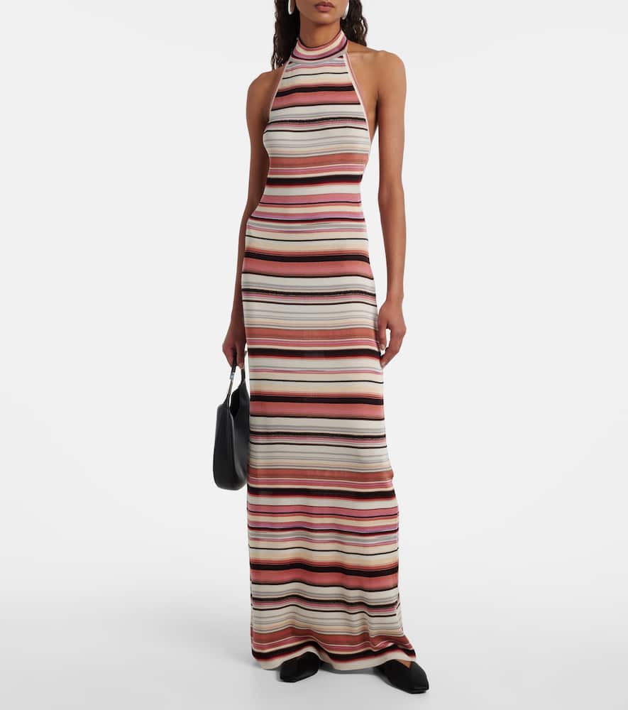 Missoni Striped Halterneck Maxi Dress In Multi