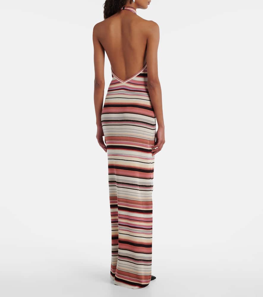 Missoni Striped Halterneck Maxi Dress In Multi