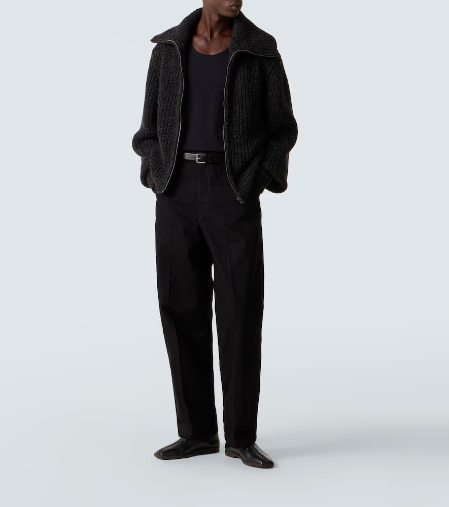 Lemaire Ribbed-knit Wool Tank Top In Black