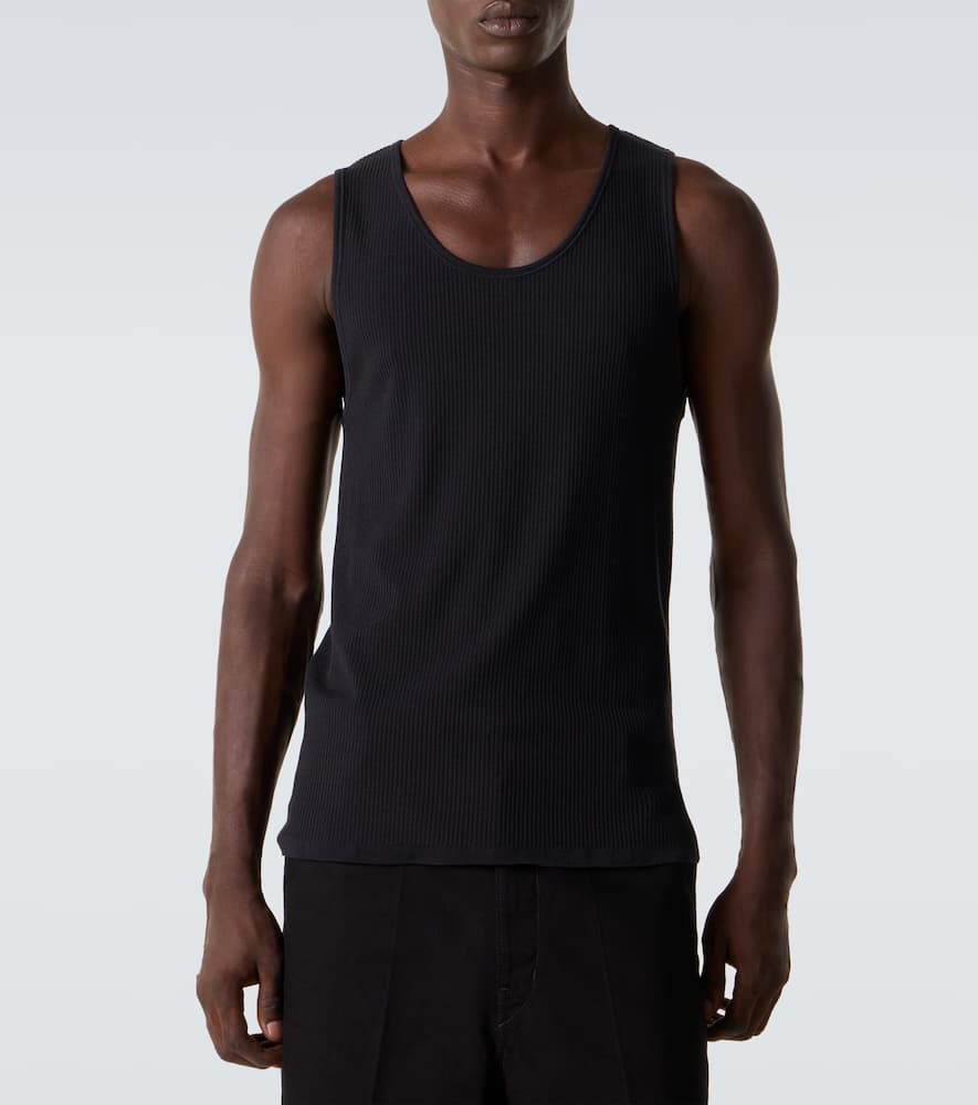 Lemaire Ribbed-knit Wool Tank Top In Black
