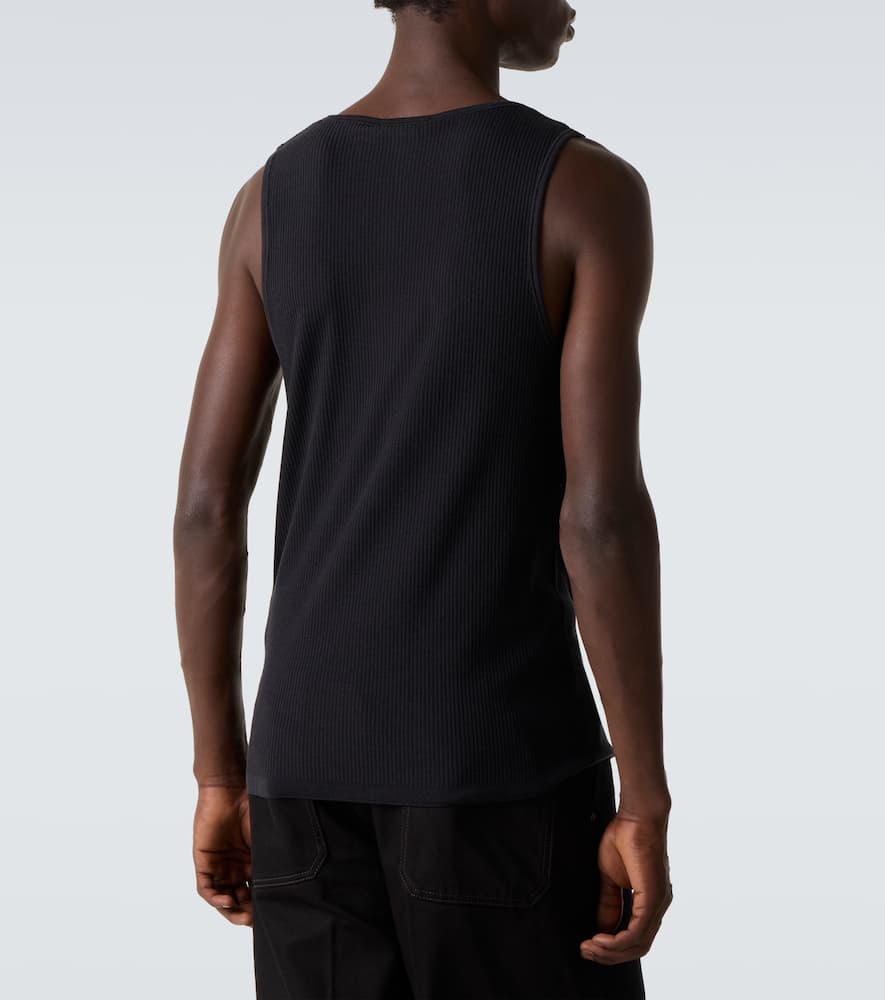 Lemaire Ribbed-knit Wool Tank Top In Black