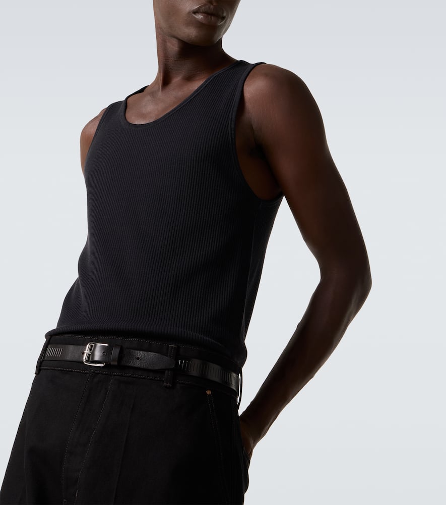 Lemaire Ribbed-knit Wool Tank Top In Black