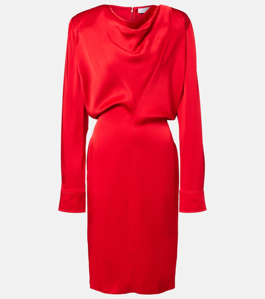 Stella Mccartney Draped Satin-crepe Midi Dress In Red