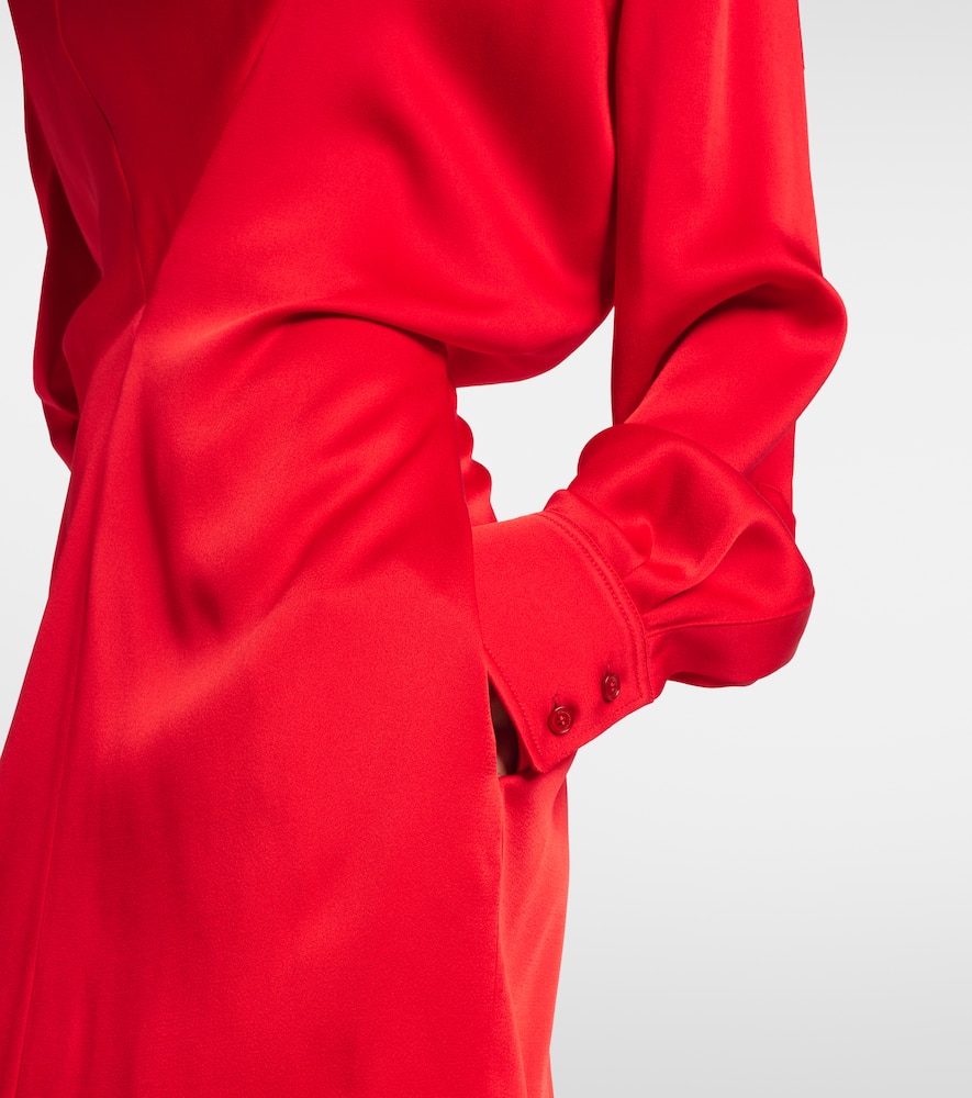 Stella Mccartney Draped Satin-crepe Midi Dress In Red