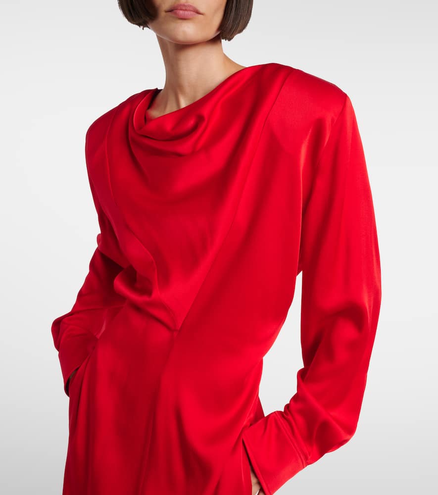 Stella Mccartney Draped Satin-crepe Midi Dress In Red
