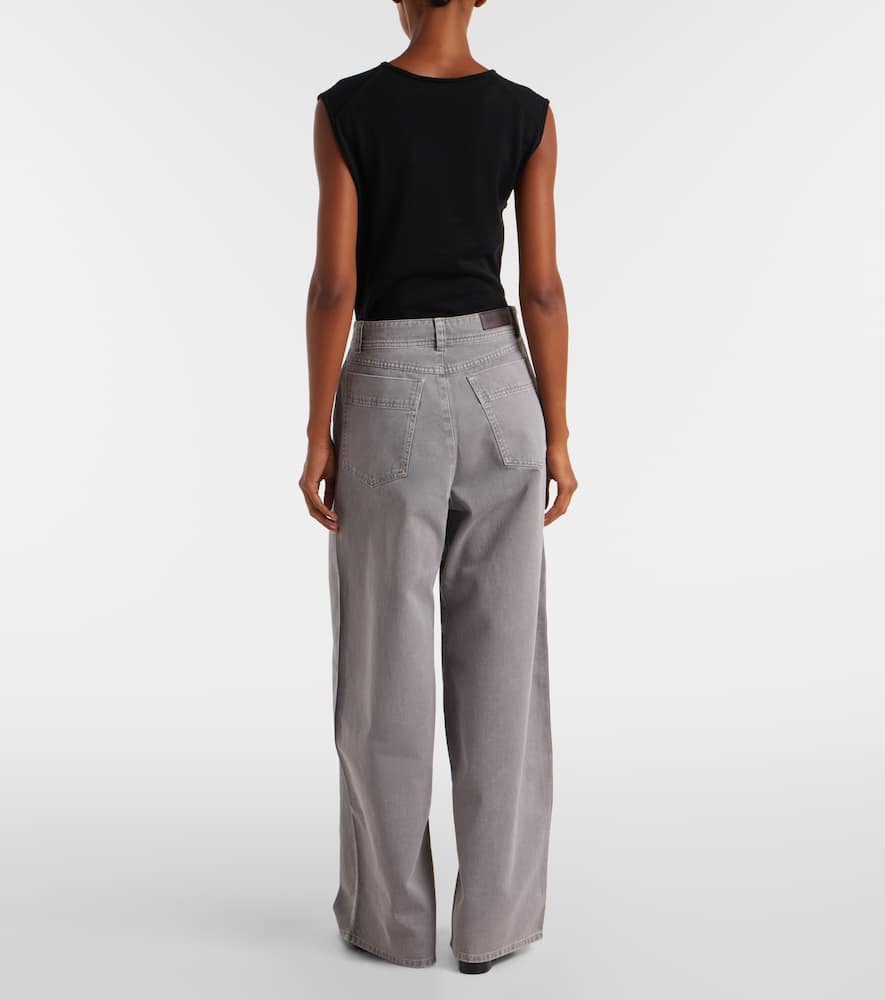 Lemaire High-rise Wide-leg Jeans In Gray