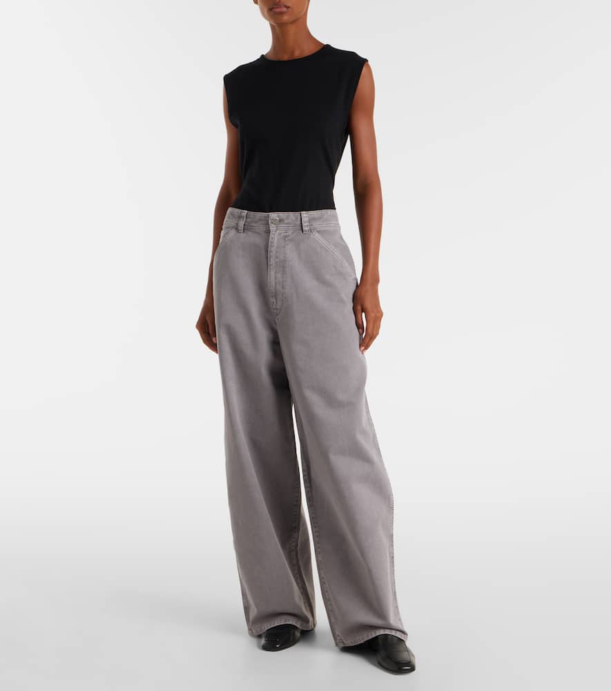 Lemaire High-rise Wide-leg Jeans In Gray