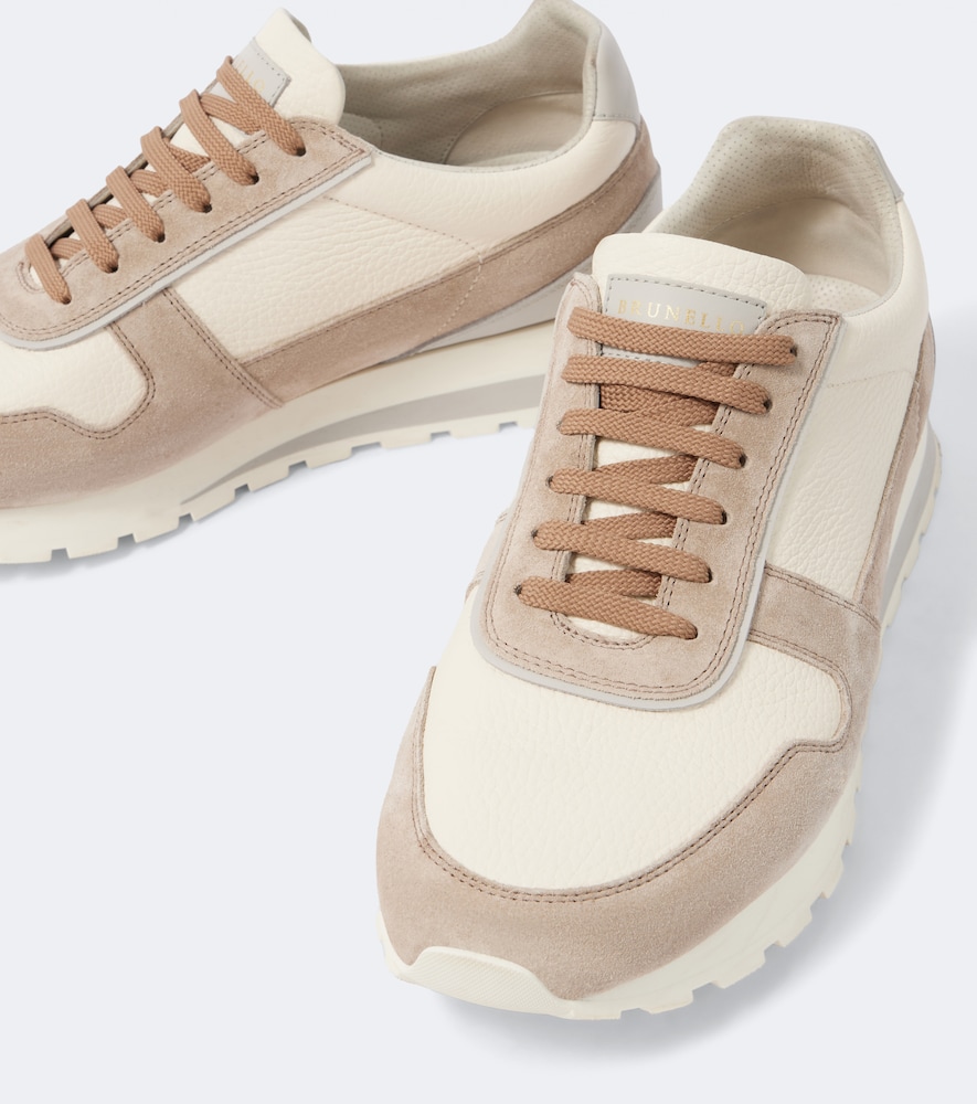  Brunello Cucinelli Brunello Cucinelli Sneakers Aus Leder Mit Veloursleder 