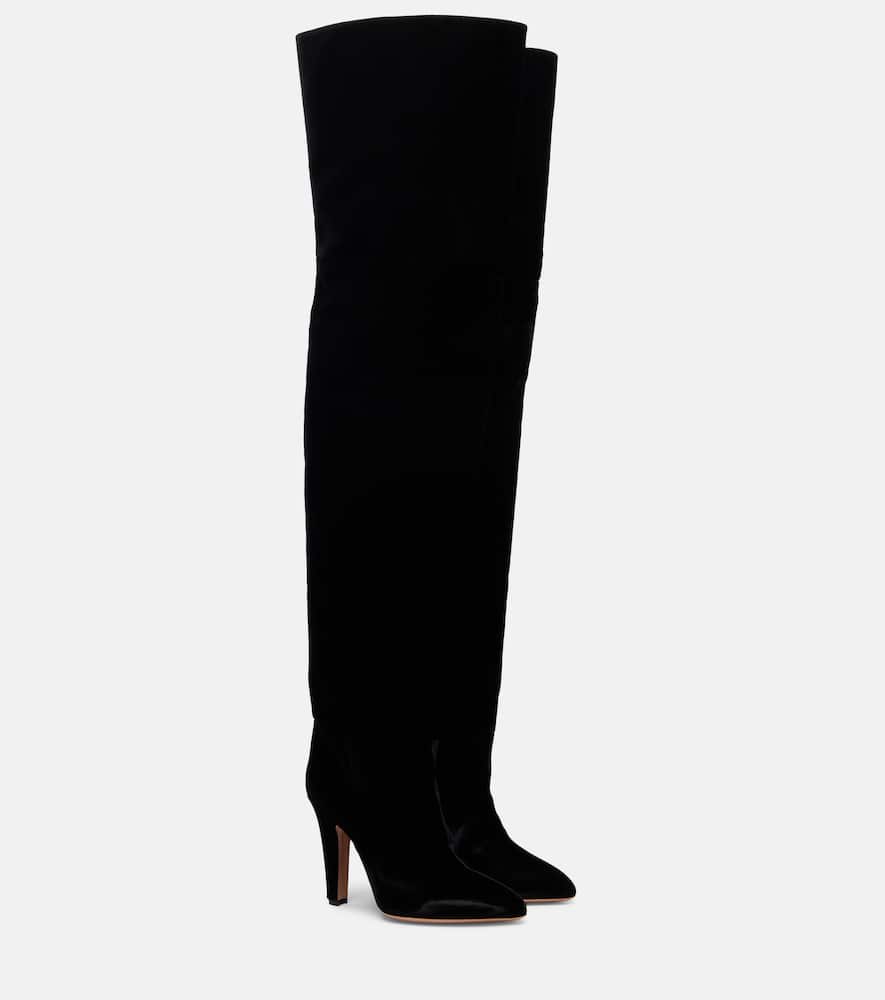 Paris Texas Elsa 100 Velvet Over-the-knee Boots In Black