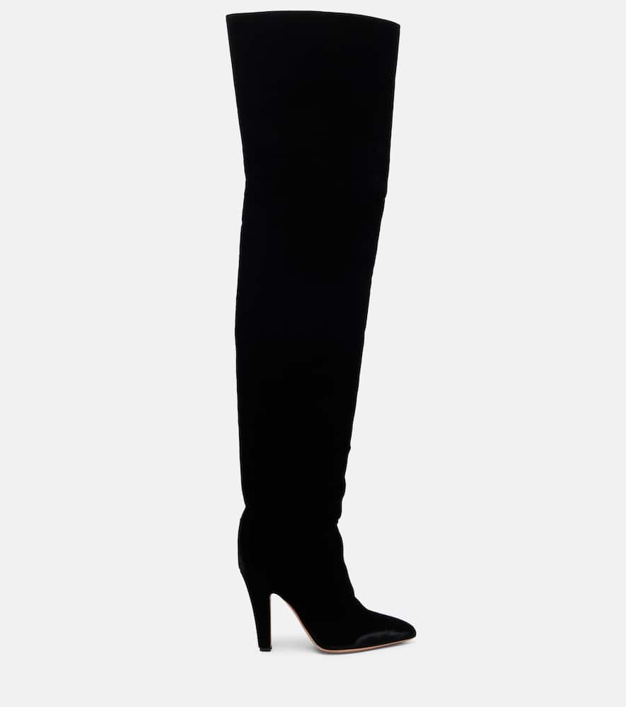 Paris Texas Elsa 100 Velvet Over-the-knee Boots In Black