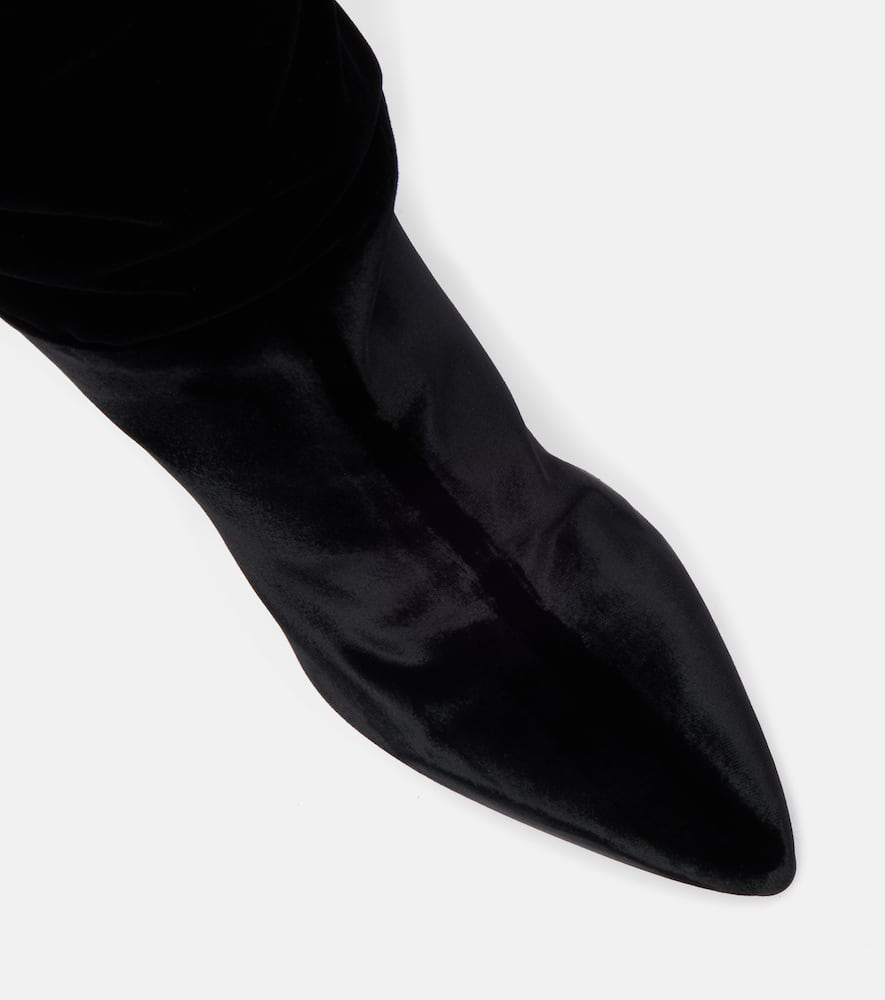 Paris Texas Elsa 100 Velvet Over-the-knee Boots In Black