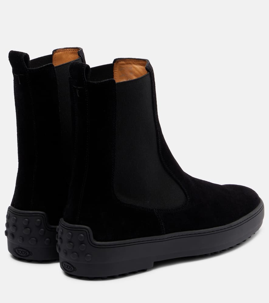 Tod's Gommini Suede Ankle Boots In Black