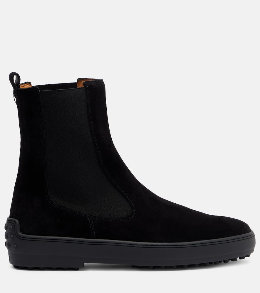 Tod's Gommini Suede Ankle Boots In Black