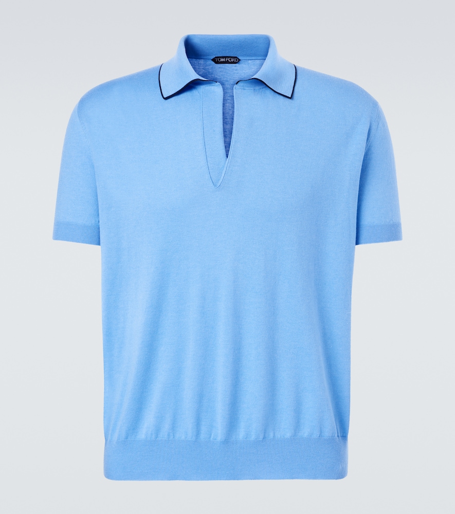 Tom Ford Men's Blue Cotton And Silk Polo Shirt UK Size 38 - Mytheresa