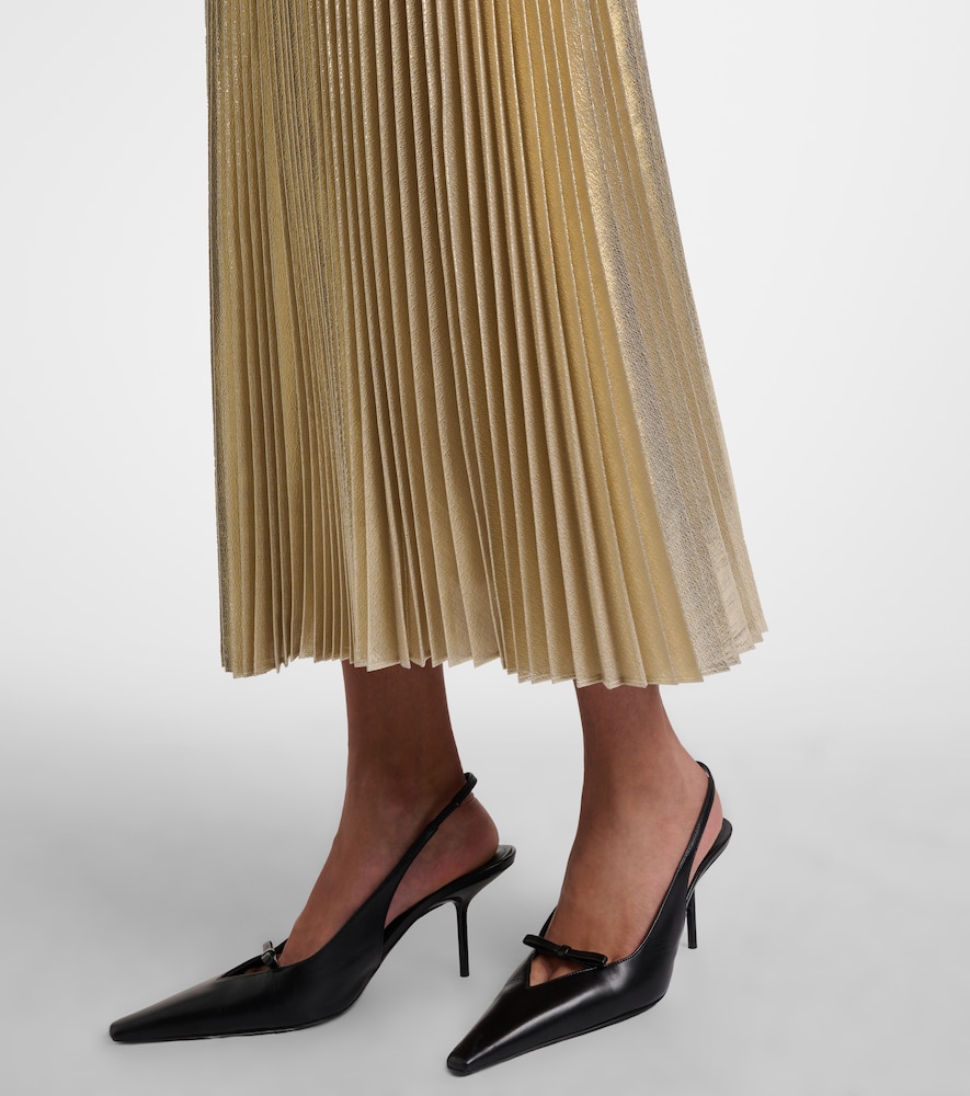 Essai Silk-Blend Lamé Midi Skirt