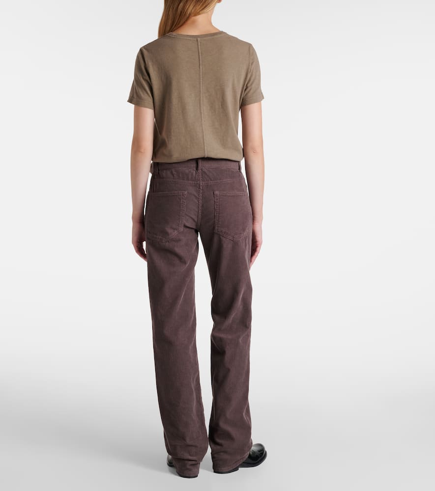 The Row Carlyl Mid-rise Corduroy Straight Pants In Brown