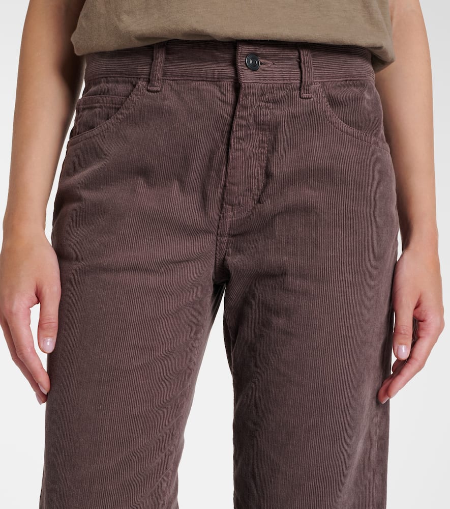 The Row Carlyl Mid-rise Corduroy Straight Pants In Brown