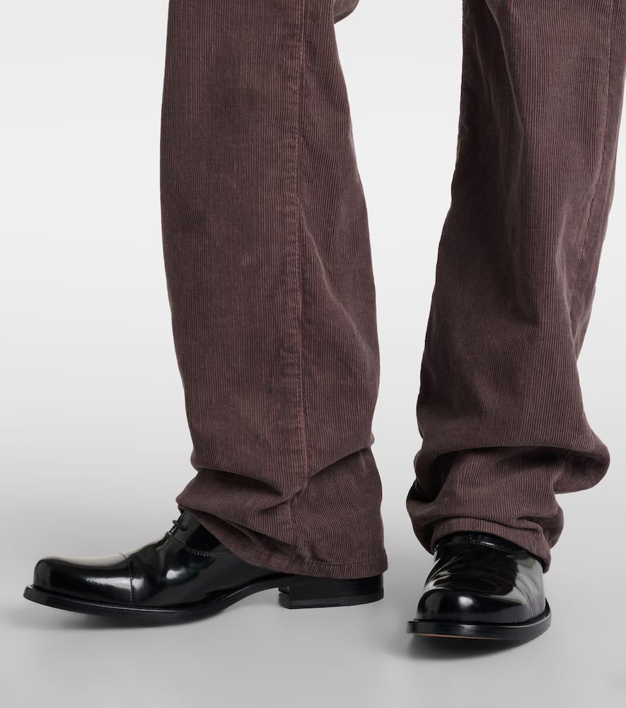 The Row Carlyl Mid-rise Corduroy Straight Pants In Brown