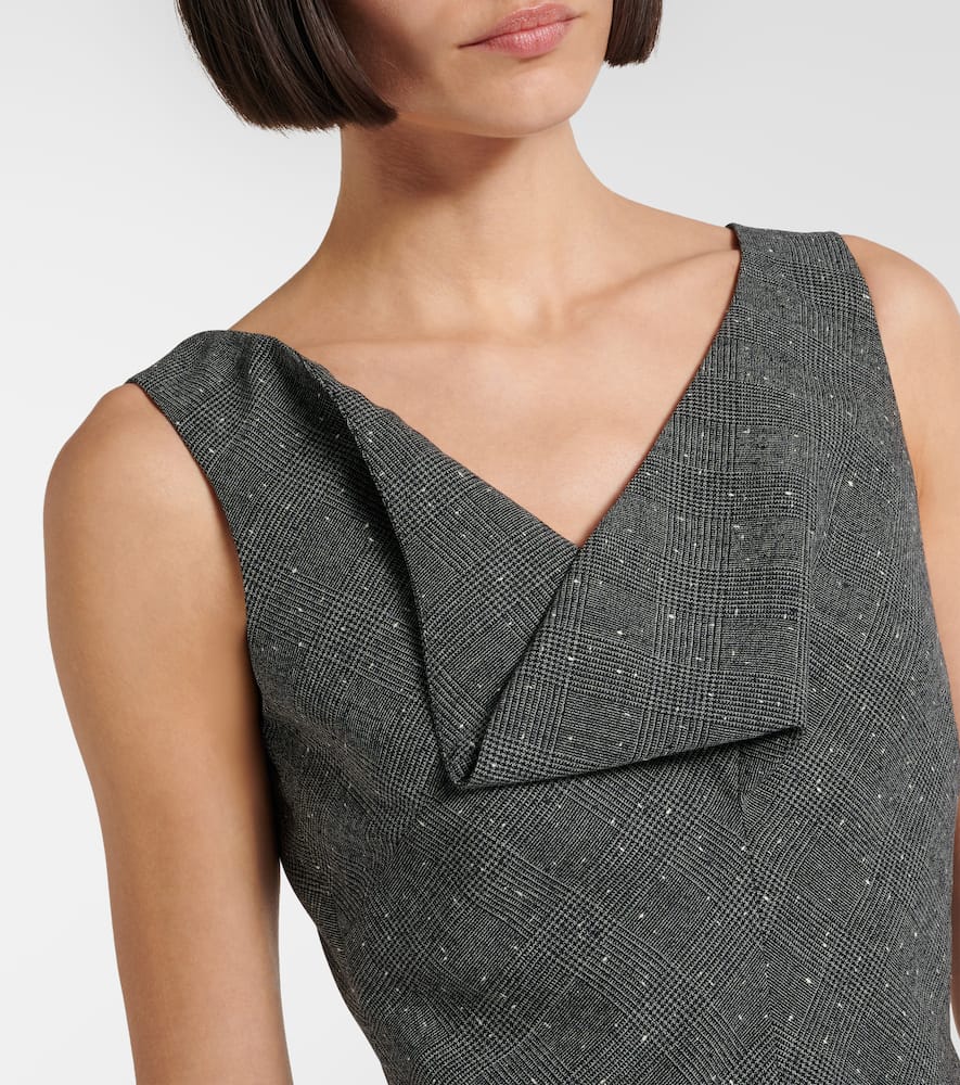 Alexander Mcqueen Wool Midi Dress In Gray