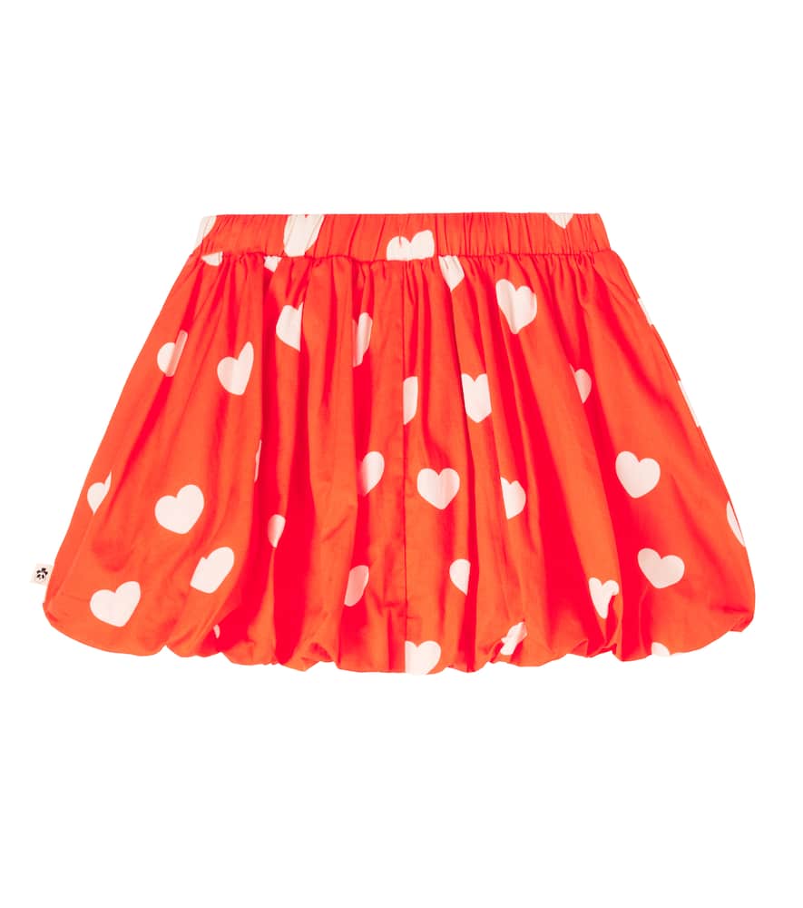 Mini Rodini Printed Cotton Skirt In Red