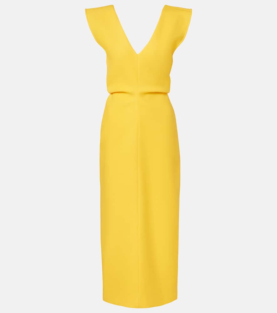 Proenza Schouler Mariam Scuba Midi Dress In Yellow