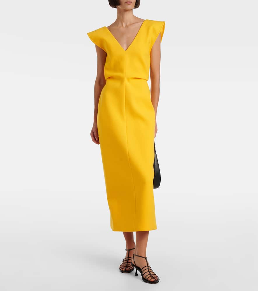 Proenza Schouler Mariam Scuba Midi Dress In Yellow