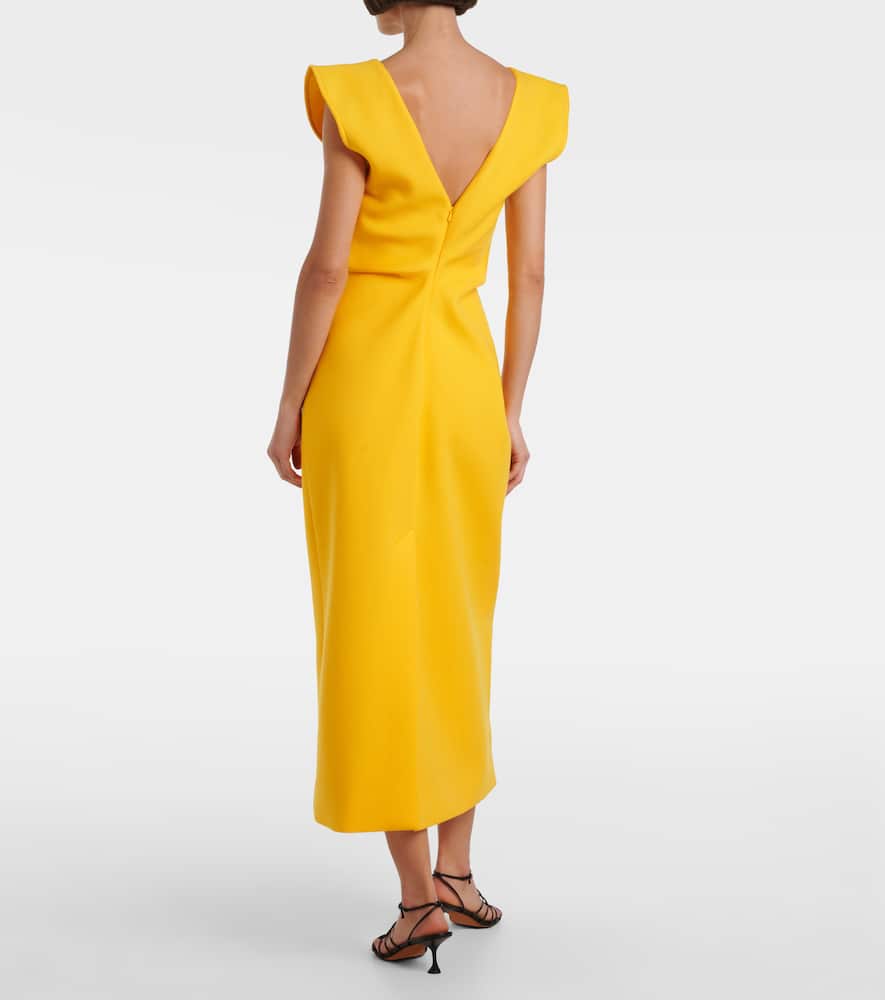 Proenza Schouler Mariam Scuba Midi Dress In Yellow