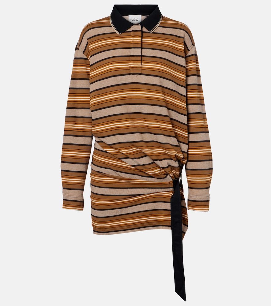 Marant Etoile Isea striped cotton piqué polo dress