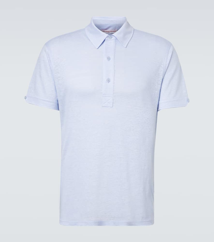 Orlebar Brown Sebastian Linen Polo Shirt In White
