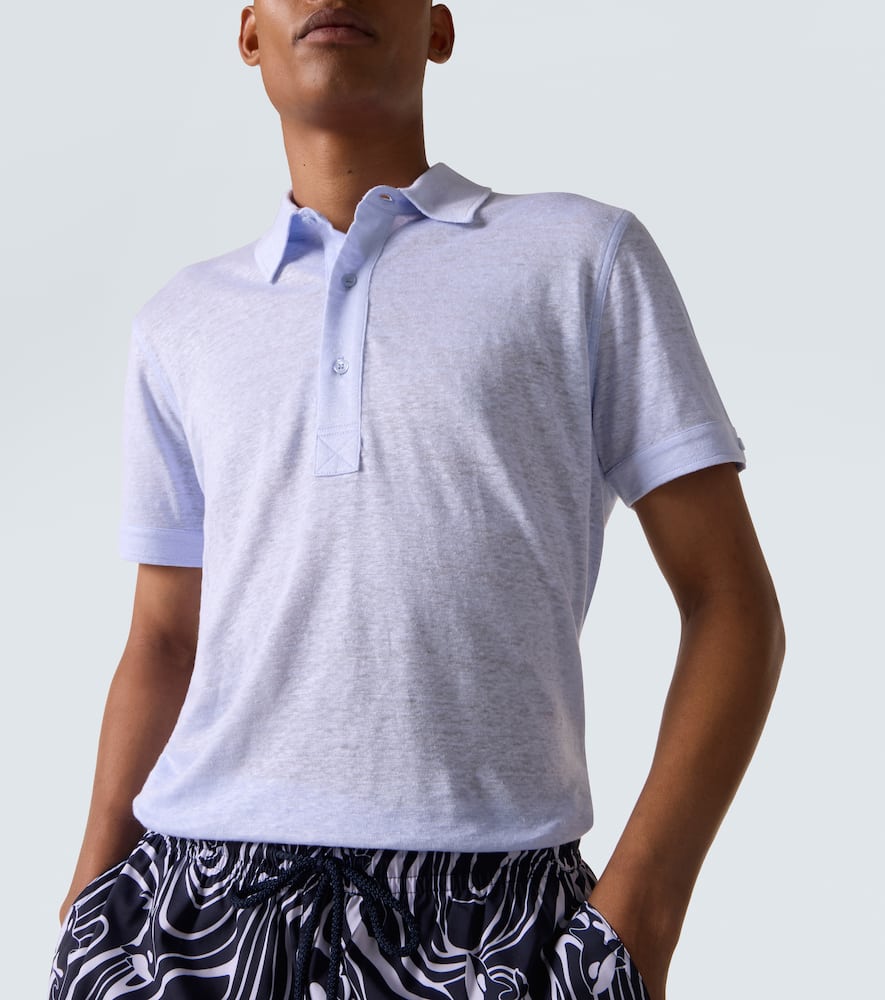 Orlebar Brown Sebastian Linen Polo Shirt In White