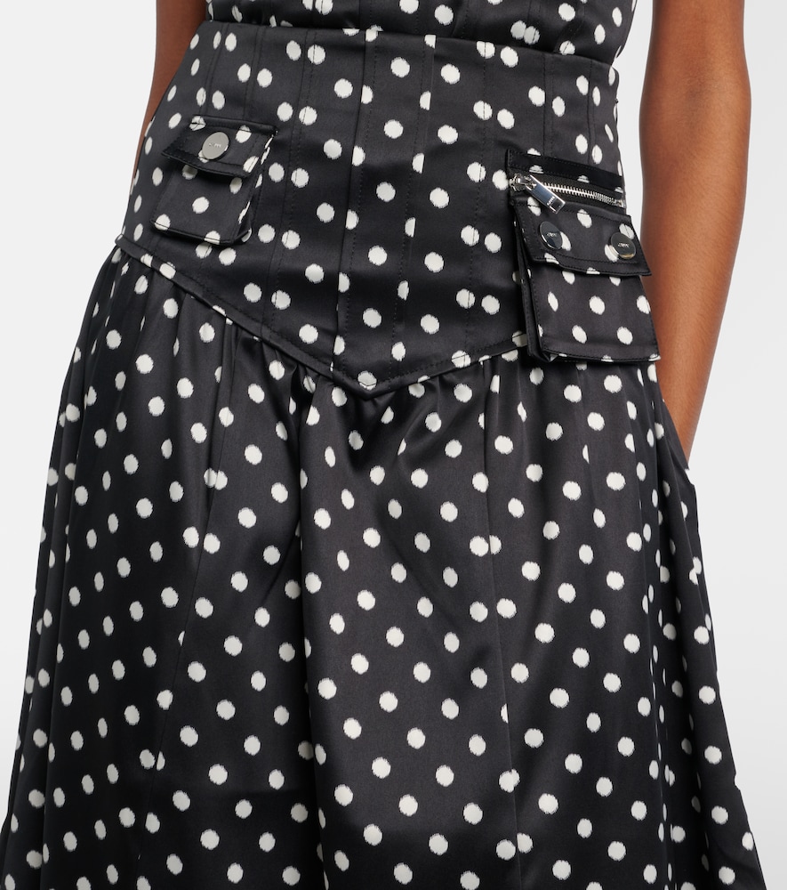  Ganni Ganni Polka-dot Satin Maxi Skirt 