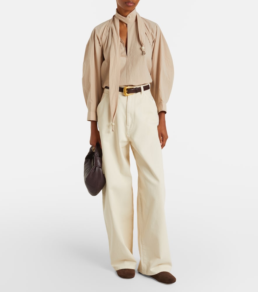  Lemaire Lemaire Tie-neck Cotton Crãªpe Blouse 