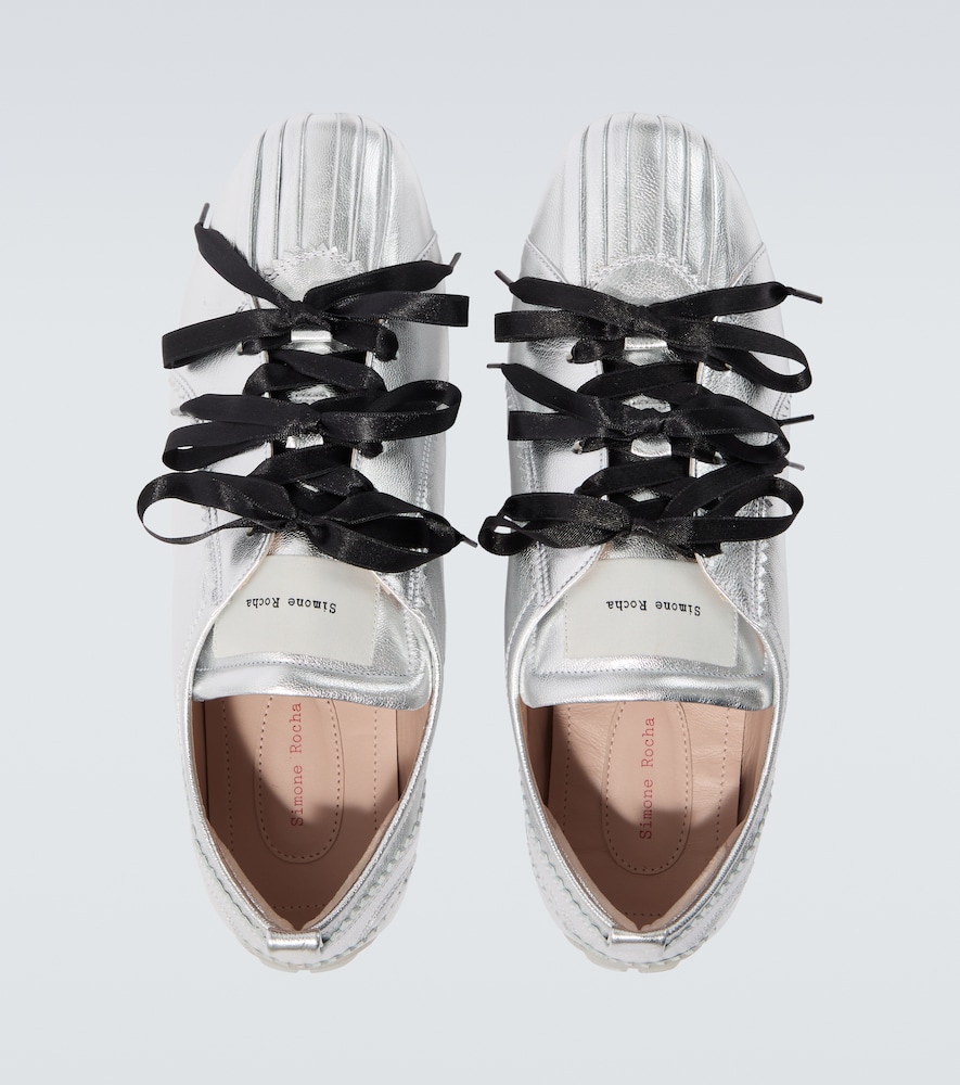  Simone Rocha Simone Rocha Ballerina Grip Metallic Leather Sneakers 
