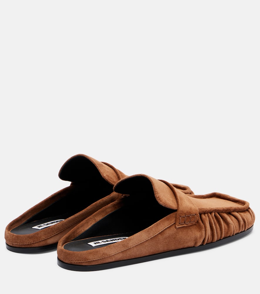 Jil Sander Sabot Suede Mules In Brown