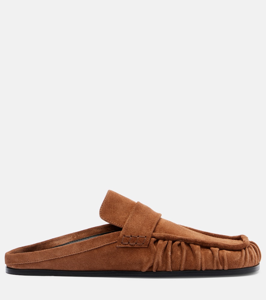 Jil Sander Sabot Suede Mules In Brown
