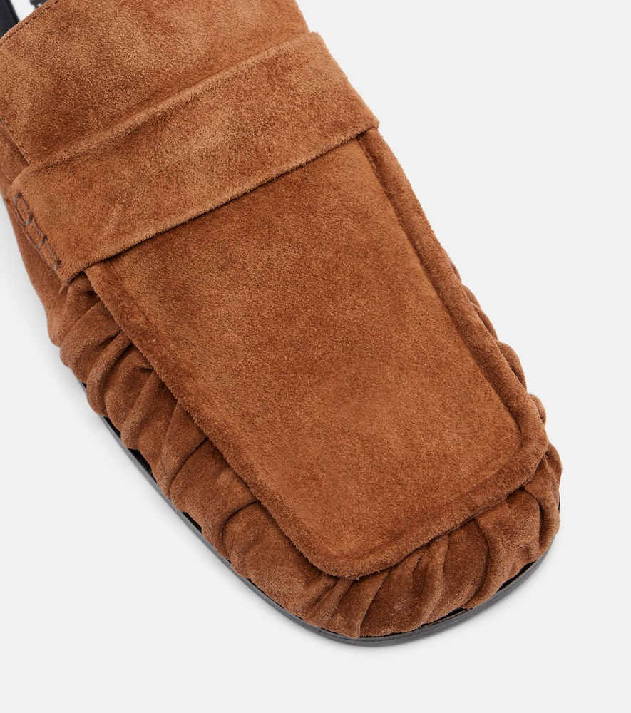 Jil Sander Sabot Suede Mules In Brown