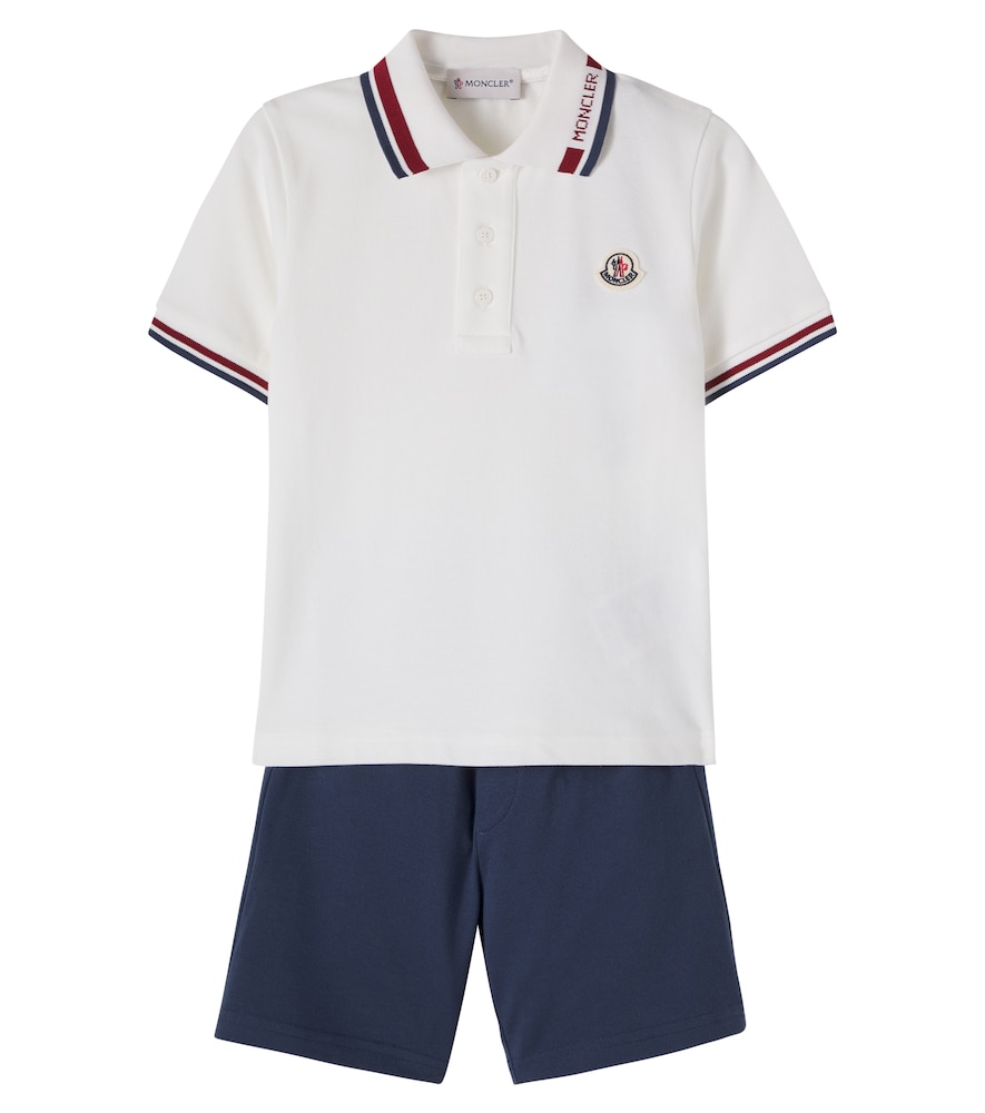 Moncler Enfant Cotton piqué polo shirt and shorts set