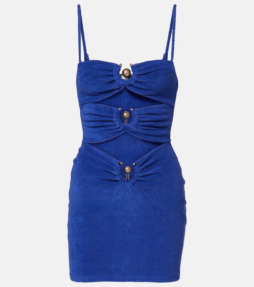 Christopher Esber Cutout cotton-blend terry minidress
