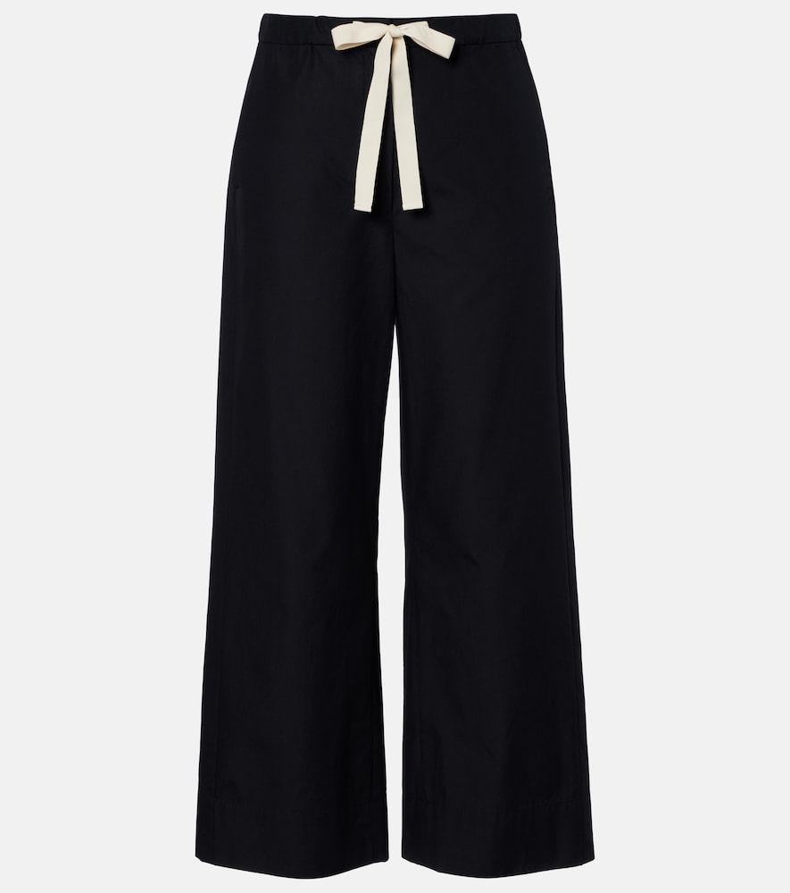 'S Max Mara Argento cotton cropped wide-leg pants