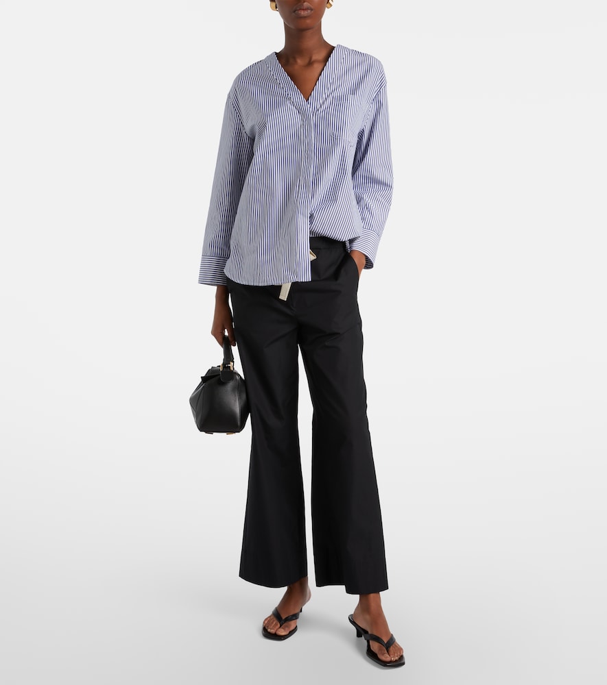  's Max Mara 's Max Mara Weite Cropped-hose Argento Aus Baumwolle 