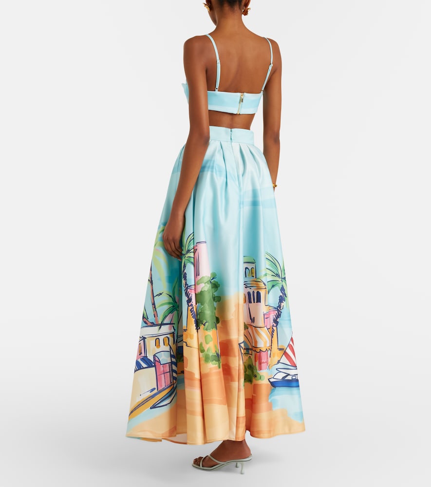 Printed Satin Maxi