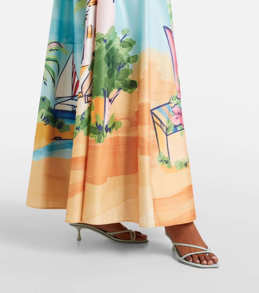 Printed Satin Maxi