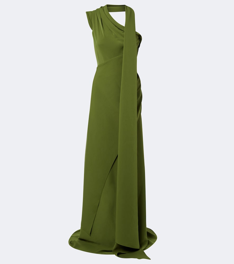 Marmar Halim Draped Bustier Gown In Green