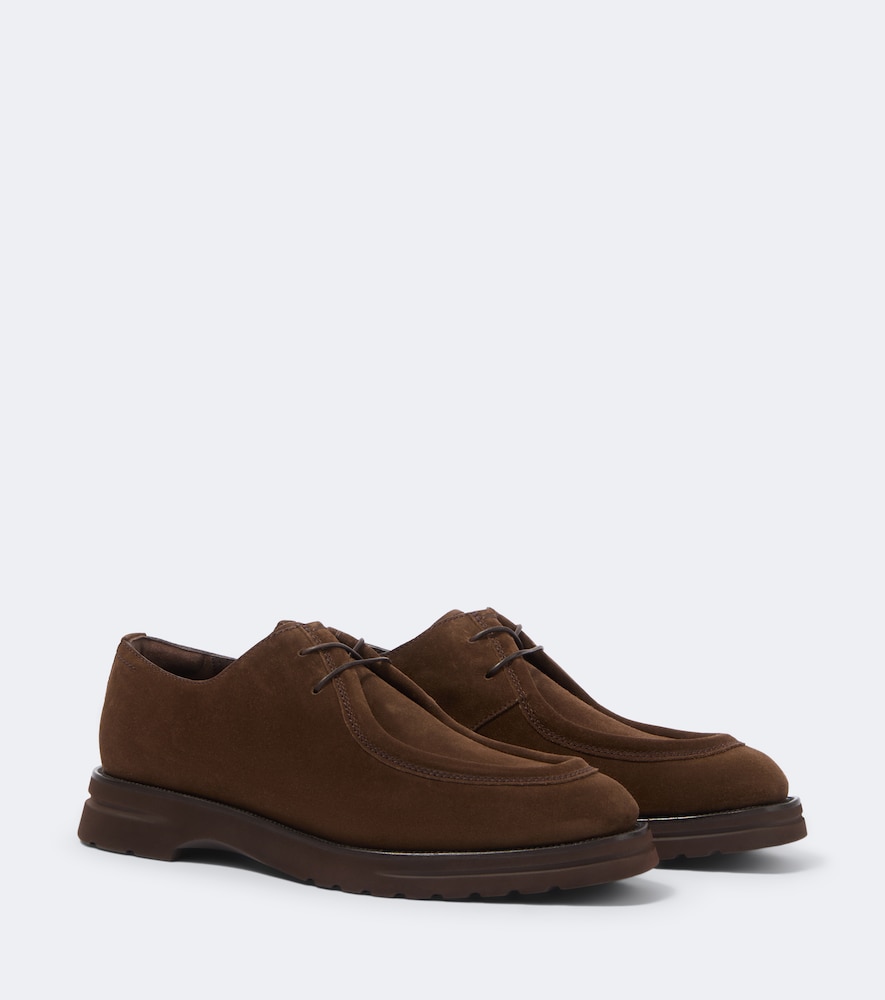 Berluti Alessio Suede Derby Shoes In Brown